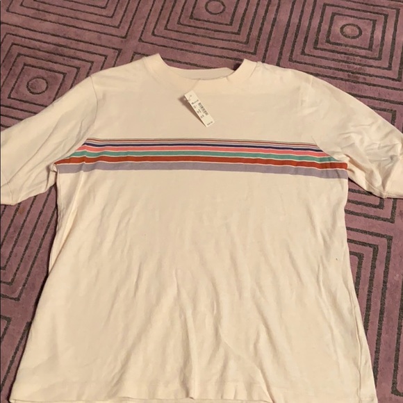 NWT madewell Recycled Cotton Stripe Relaxed Tee - Picture 4 of 8